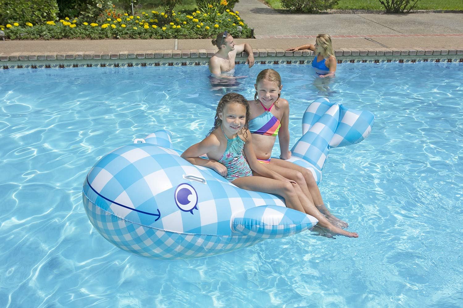 Poolmaster Willy The Whale Swimming Pool Float Rider, Whale 86 Long x 53 Wide, deflated