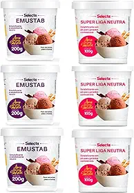 Emulsificante Emustab E Super Liga Neutra Para Sorvetes Kit 6 Potes Selecta
