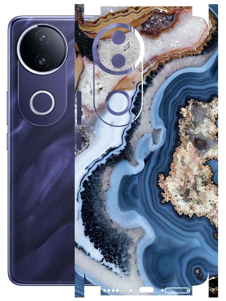 AtOdds - Full Body Back Screen Guard Protector Film - Lamination Wrap Skin Sticker Compatible with VIVO T4R (5G) | Scratchproof Matte Finish (Floor Marble)-image-12
