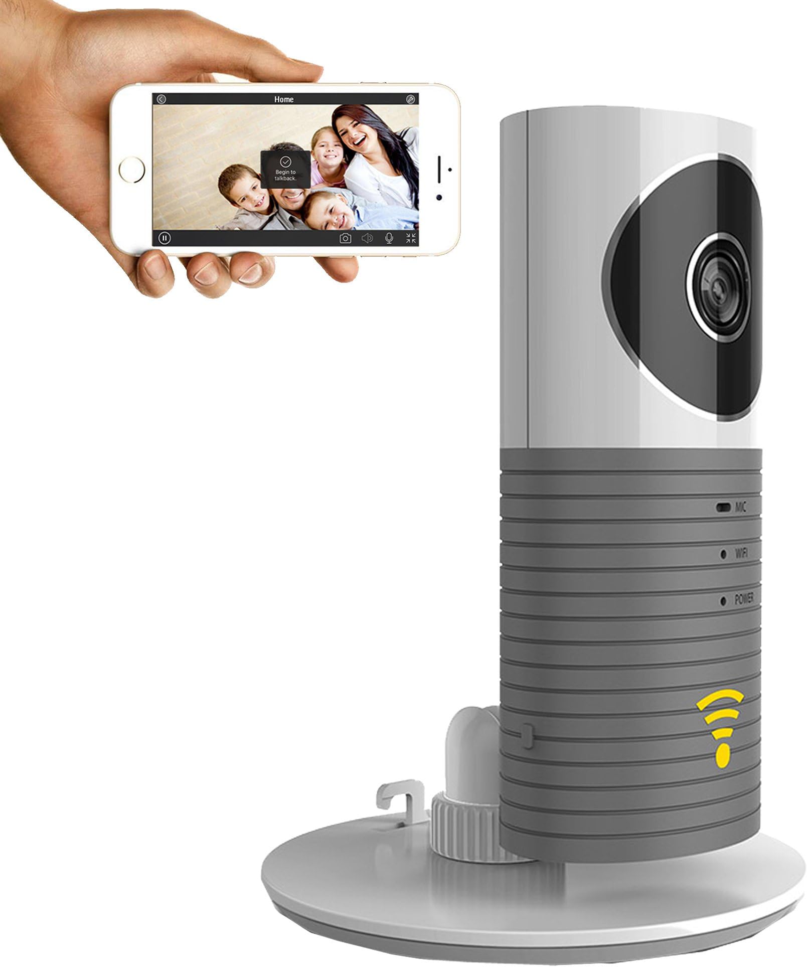 Clever Dog Wireless Security WiFi Cameras/Smart Baby Monitor/Surveillance Security Camera with P2P, Night Vision, Record Video, Two-Way Audio, Motion Detection, Alert Messages (Gray)
