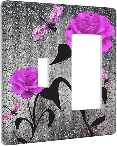 Miniatura 35 de Cubierta de interruptor de luz de palanca de hojas tropicales negras y doradas, hoja de palmera, decoración de 1 cuadrilla, placa frontal eléctrica