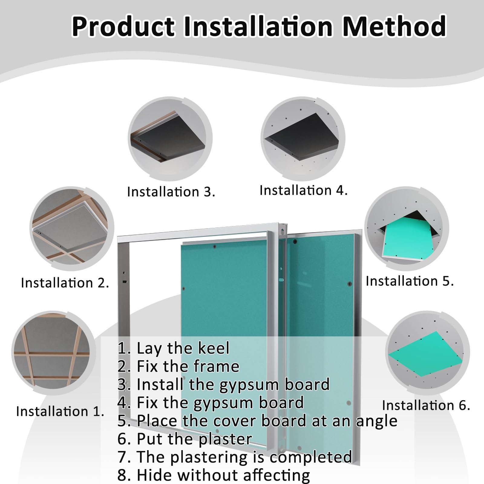 Pannello di accesso nascosto per cartongesso soffitto impianto idraulico e riscaldamento porta nascosta 85 x 120 cm perfetto per la ristrutturazione della casa durevole e facile installazione.