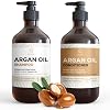 Q’lisse Argan Oil Shampoo and Conditioner Set with Shea Butter and Keratin – Paraben, Silicone and Sulfate free - Natural Moisturizing Hydrating Hair Products - For Dry, Damaged, Curly, Color Treated