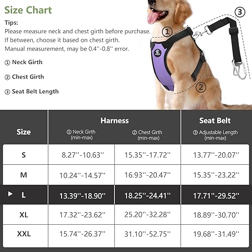 Miniatura 96 de VavoPaw Dog Seat Belt, Safety Vest Dog Car Harness with Adjustable Buckle Dog Seat Belt for Vehicle Nylon Pet Safety Seat Belts Heavy Duty(M, Blue)