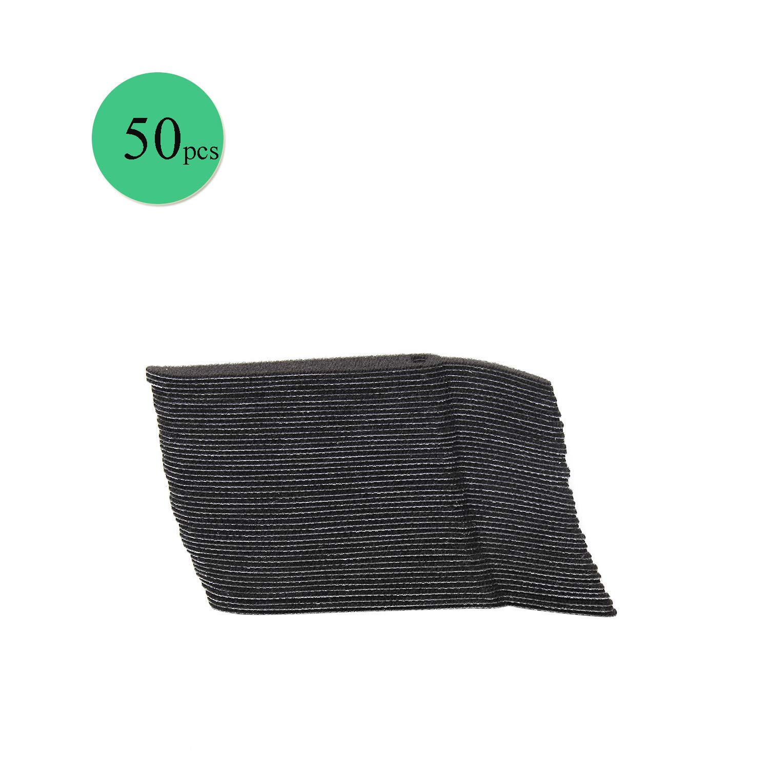 50 bridas para cables, ganchos y lazos, reutilizables, organizador de cinta de sujeción para el teléfono, cable de carga y correa, ideal para el hogar, la oficina y el taller (negro)