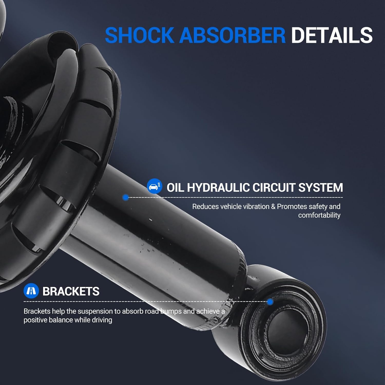 Autoround 15071 15072 Rear Complete Shock Absorber Compatible with Hyundai& Kia Sonata Optima XG350 XG300 Magentis 2000 2001 2002 2003 2004 2005 2006, Left & Right Struts with Coil Spring Assembly