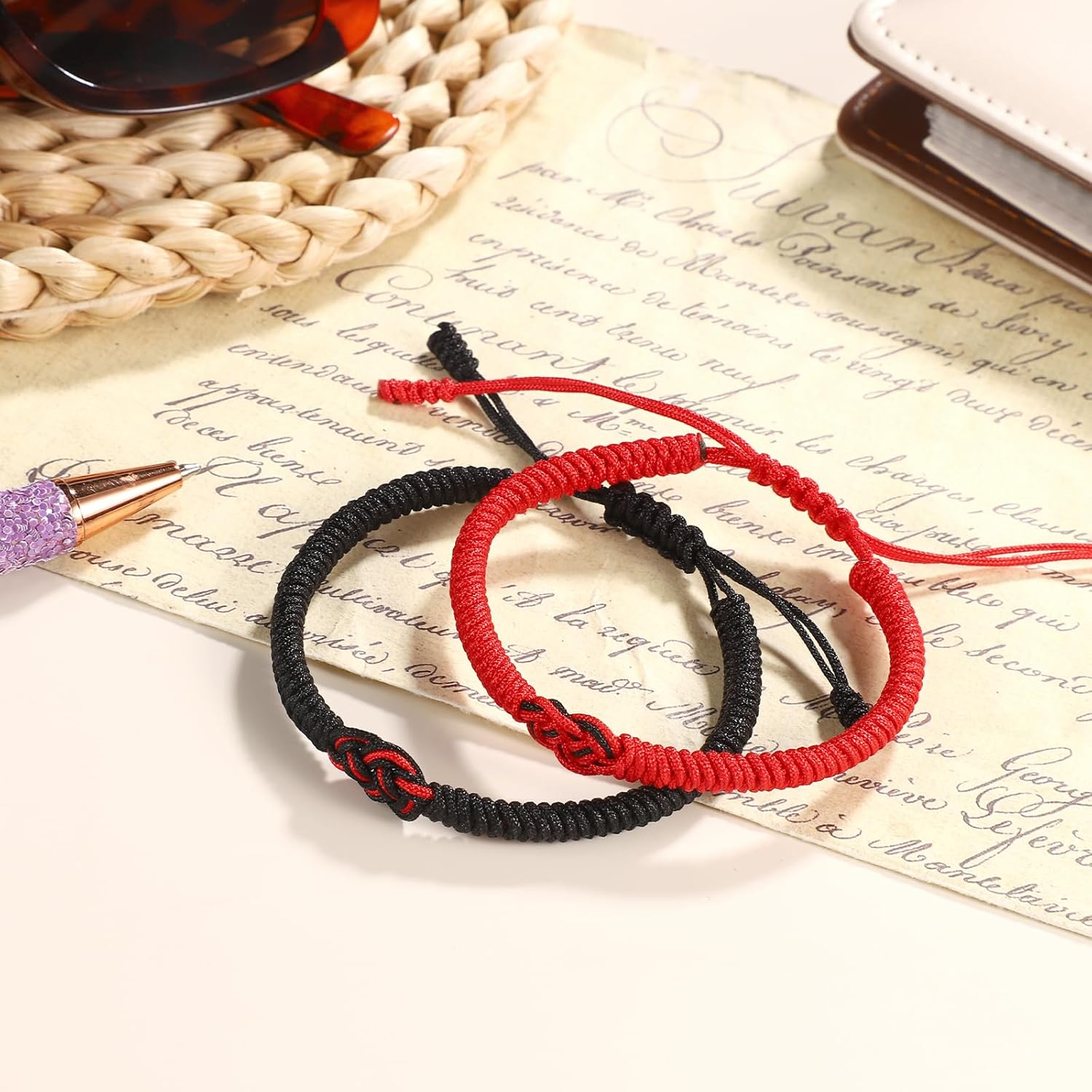 2pcs Matching Bracelets, Red String of Fate Bracelet Couples Jewelry Long Relationship Bracelets for His and Her Boyfriend Girlfriend Lovers Valentines Day Anniversary Birthday Gifts - Image 4