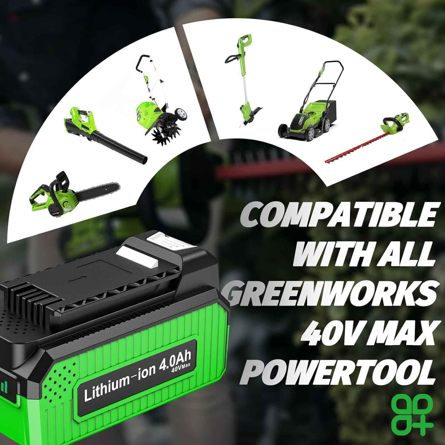 4.0Ah High Capacity Battery Replacement for 40v Greenworks Battery and Charger,Compatible with Greenworks 40V Power Tools
