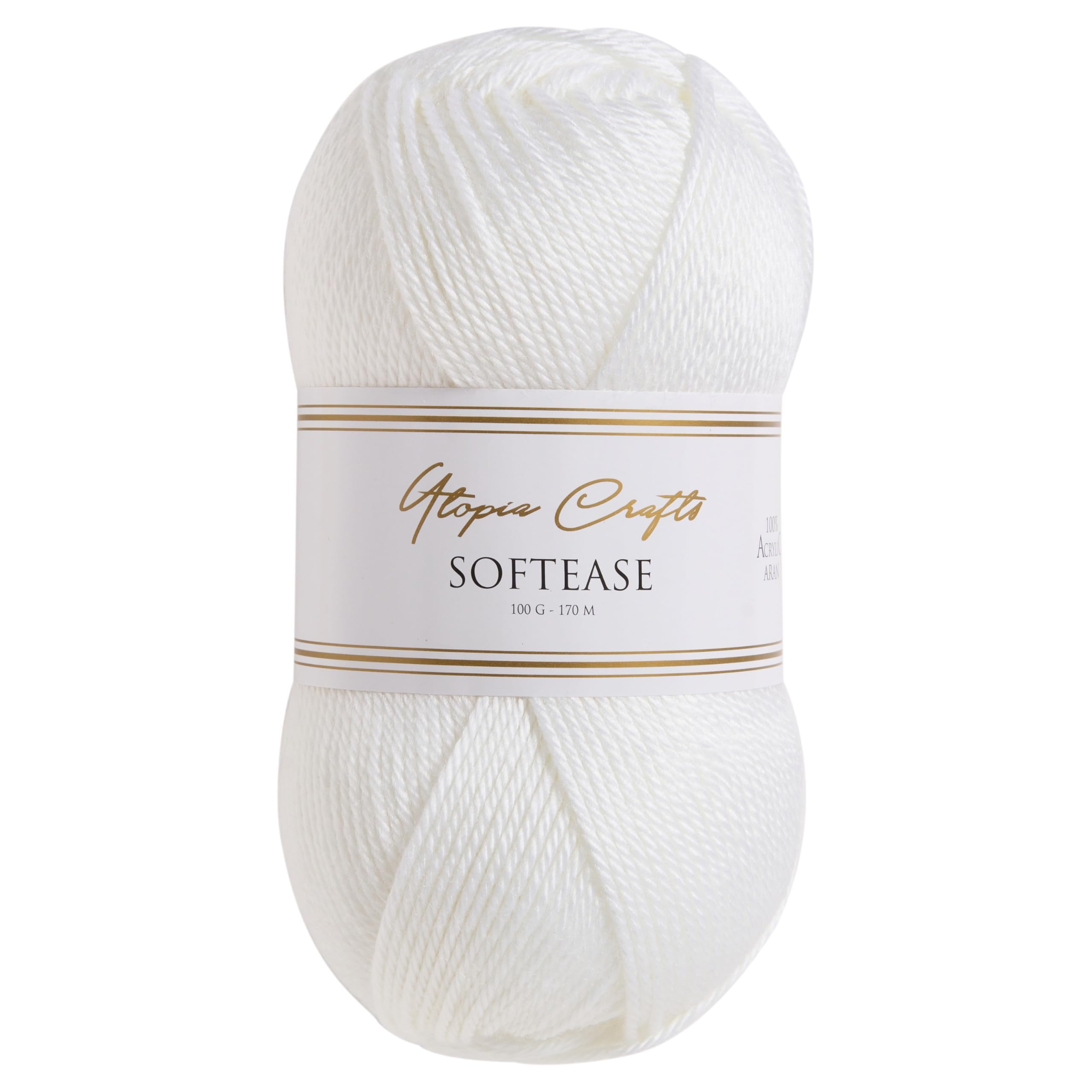 Utopia Crafts Softease Knitting and Crochet Yarn 100g (White)