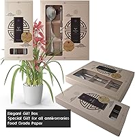 Vista 7 de [2 Set] [Hecho en Corea] Juego de palillos de cuchara de arroz pegajosa de estilo coreano con diseño de orquídea 304 cucharas de sopa de acero