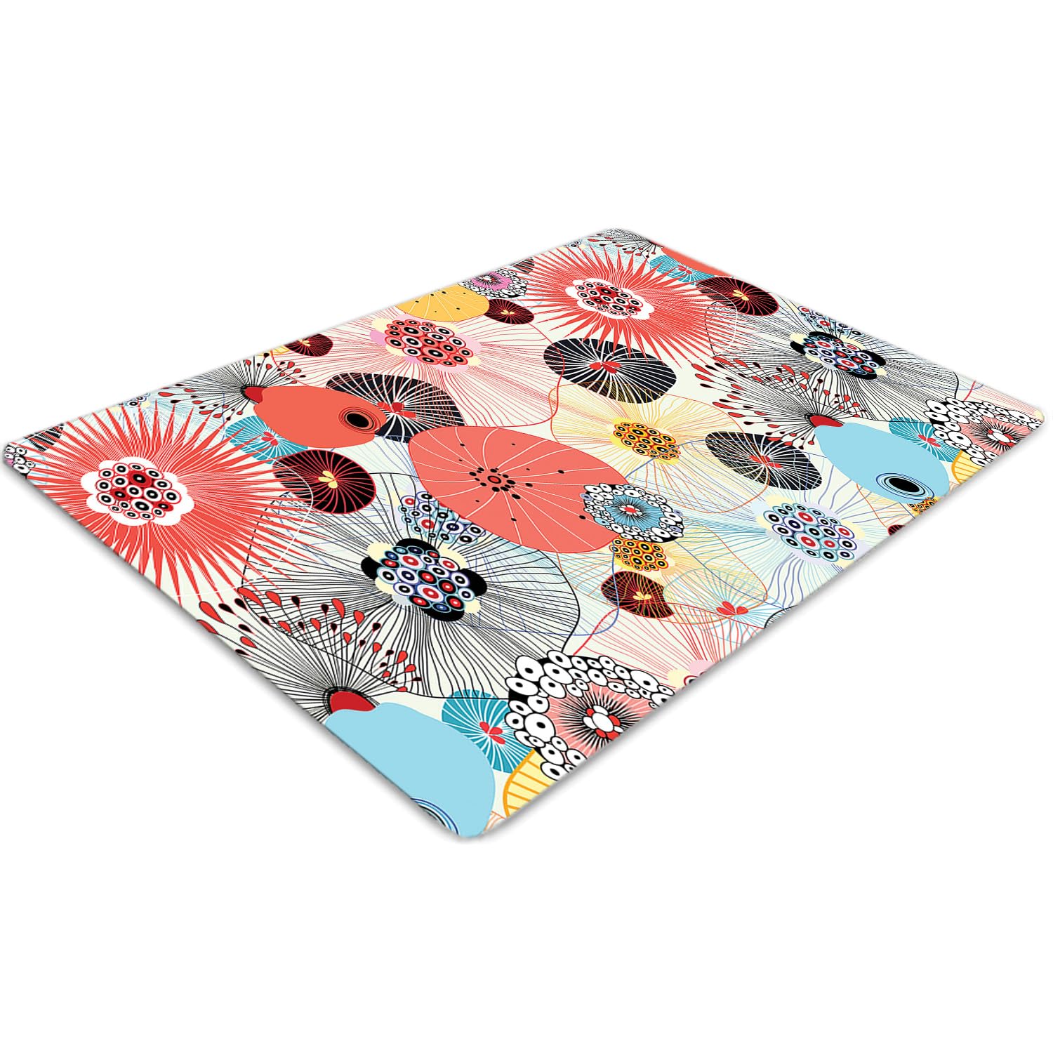 Protecteur de sol rectangulaire floral en PVC pour sublimer et protéger votre bureau
