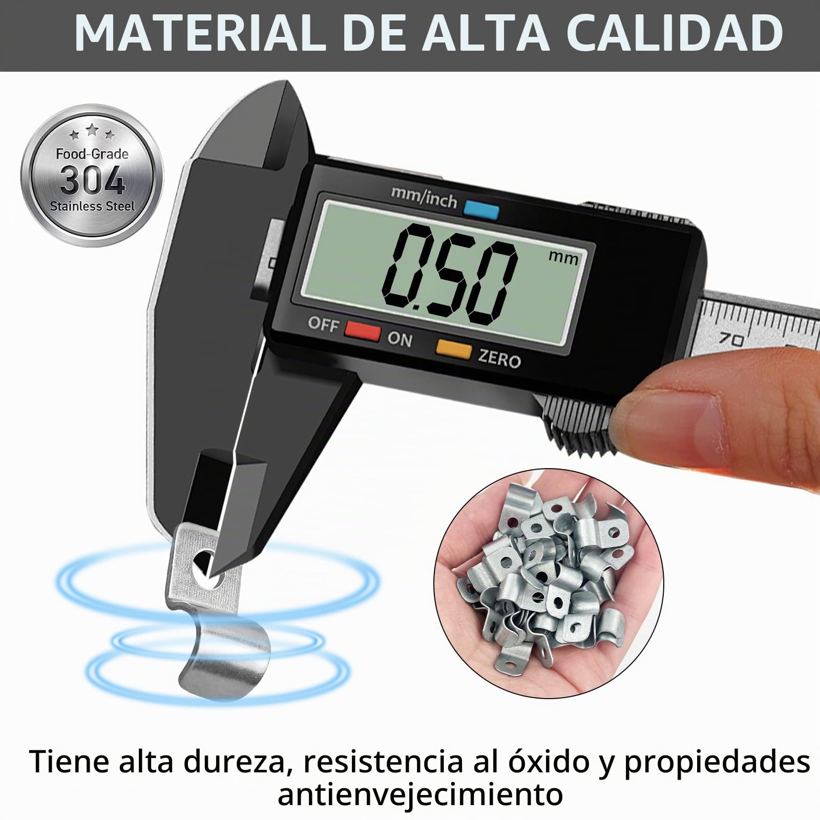 50 Piezas Abrazadera para Tubos en U 4mm-6mm, Cable Clips de Acero Inoxidable, Grapas Sujeta Cables para Sistema de Fijación Cables y Tubos Pared