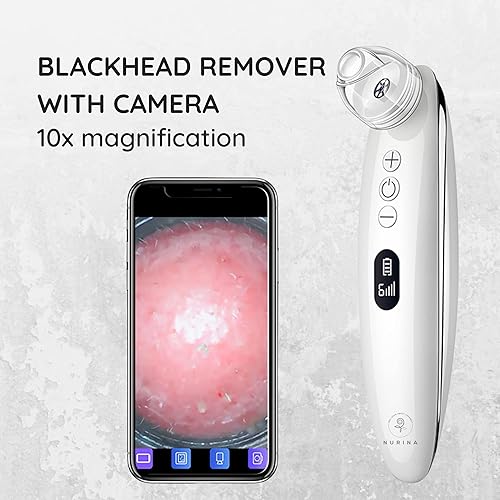 Miniatura 2 de NURINA Aspiradora de poros para eliminar puntos negros con cámara de 20 MP recargable por USB, aplicación de succión de poros visible y dispositivo