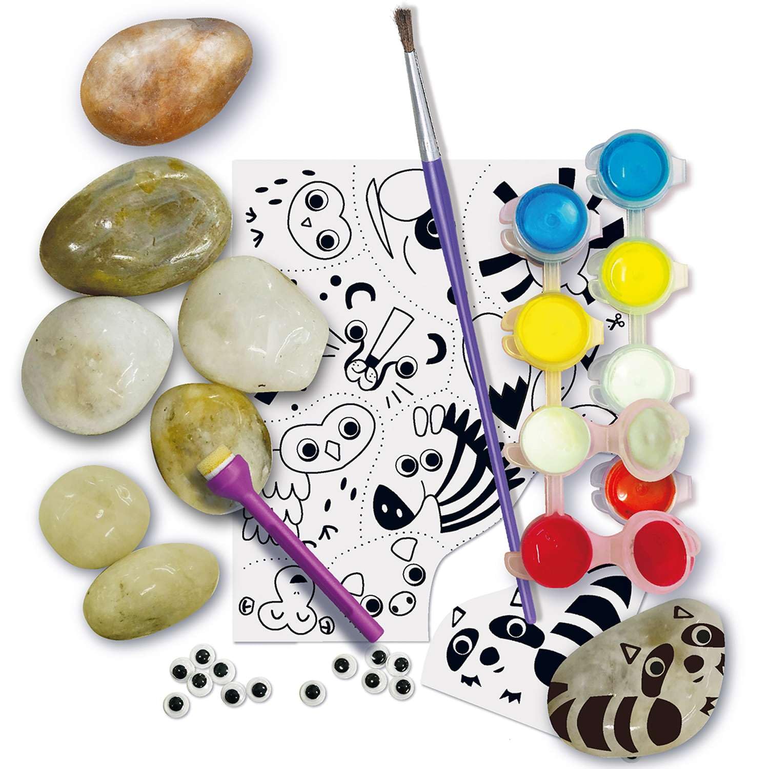 4M 404756 KidzMaker Paint Your Own Garden Rock, Multi Colour