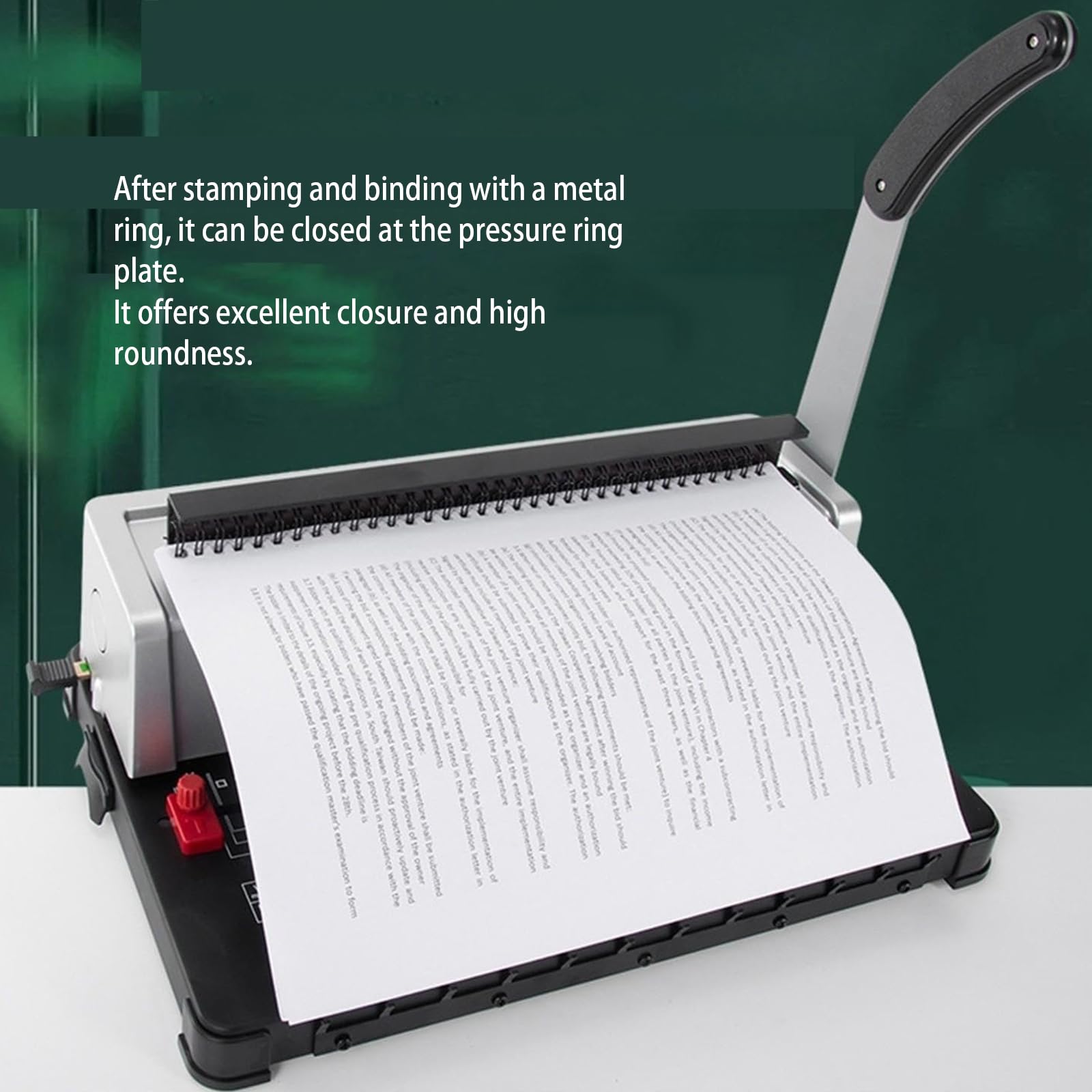 Rilegatrice A Spirale Manuale Formato A4, Con 34 Fori E Capacità Di 12 Fogli, Margine Regolabile 3/4/5 Mm, Passo 3:1, Ideale Per Relazioni, Contratti E Documenti D'ufficio Machine+50single-coil
