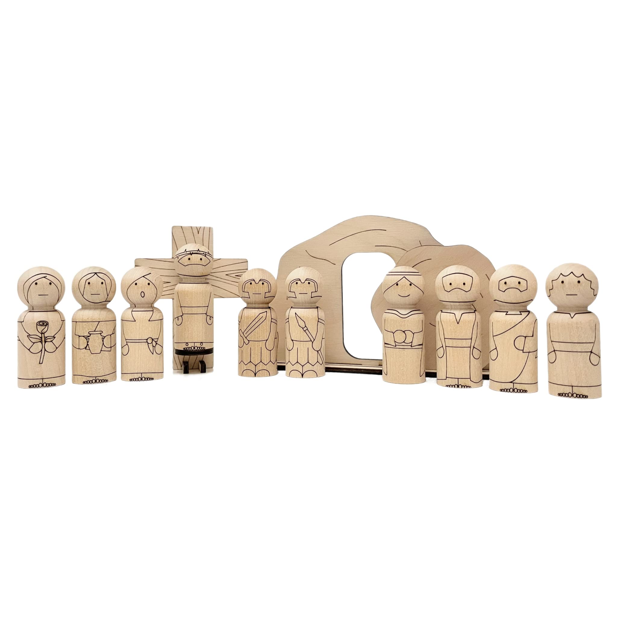 Amazon.com: Easter Peg Doll Set - Crucifixion and Resurrection
