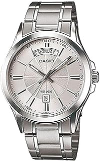 MTP1381D-7A Analog Silver Strap Unisex Adult Watch, White Dial, 46.6 Ă 39.9 Ă 8.9 mm