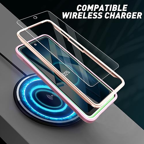 Miniatura 7 de URBANITE Funda protectora resistente a prueba de golpes para Motorola Moto G 5G (2022), de grado militar, con protector de pantalla y soporte (rosa)