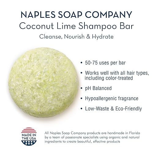 Miniatura 3 de Naples Soap Company - Juego de barra de champú y acondicionador sólido, libre de parabenos, ftalatos, hecho a mano, pH equilibrado, cuidado del