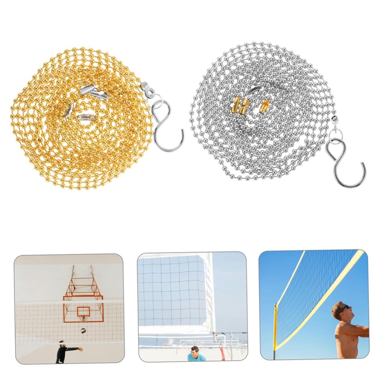 Happyyami 2sets Volleyball Net Height Chain Volleyball Measurement Tool Referee Equipment Portable Sports Gauge 2pcs*2