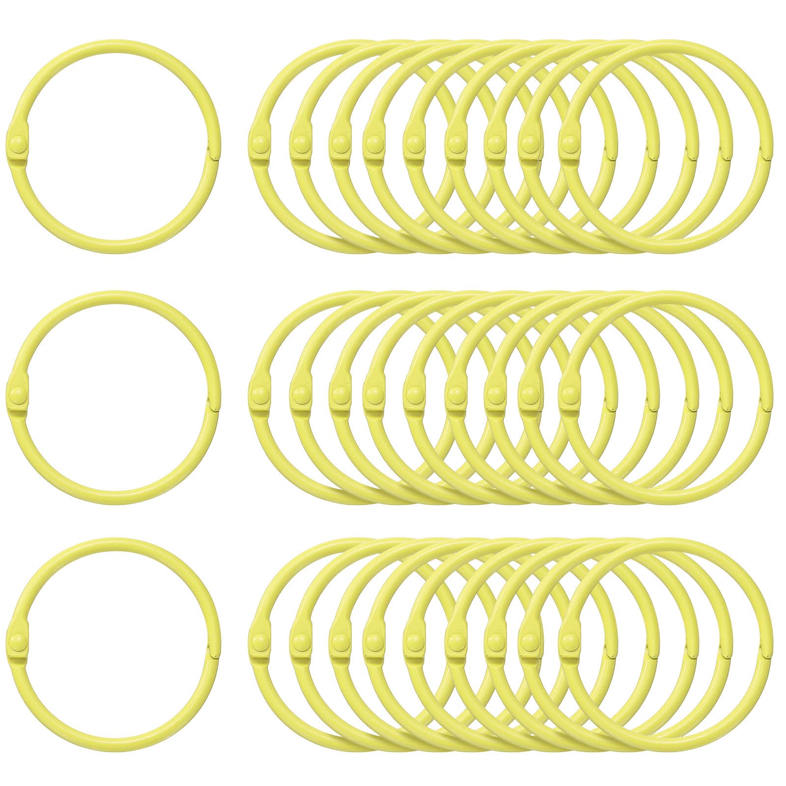 HARFINGTON 50pcs Binder Rings 1.5 Inch Loose Leaf Binder Ring Metal Book Rings Colorful Loose Leaf Rings for Index Cards Keychain Key Notebook Rings