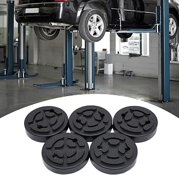 5PCS 4.7 Round Rubber Arm Pads, Universal Car Lift Pad, Jack Stand Pad Adapter, Pinch Weld Side Frame Rail Protector for Auto Lift Car Truck Hoist