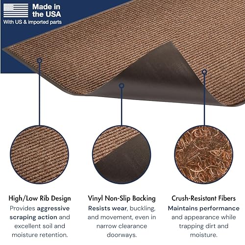 Vista 15 de Alfombrilla Notrax 117 Heritage Rib para vestíbulos y entradas en el interior, Rojo/Negro, 1