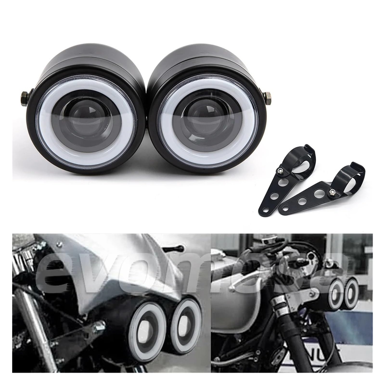 Phare 7 Pouces Moto Pour Softail FLSTF FLSTC Chopper Double Phare Moto Lampe Feux De Jour