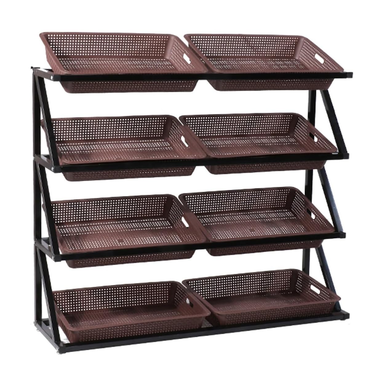 Étagère à fruits et légumes pour supermarché commercial, étagère de rangement pour paniers de magasin de détail de 43 pouces de hauteur, étagère de rangement pour paniers de cuisine de grand