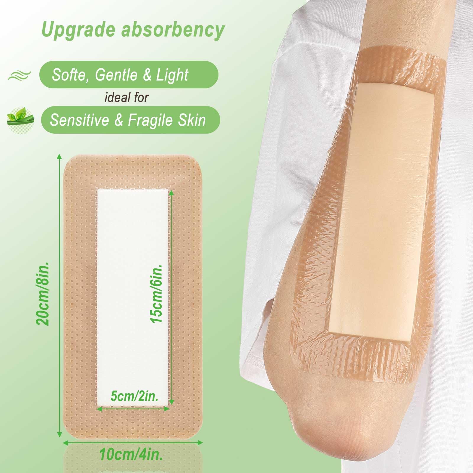 NeuHeils Silicone Wound Dressing 4x8 Inch 10 Pack, 2x6 Inch Pad for Bedsore — Amazon image 2