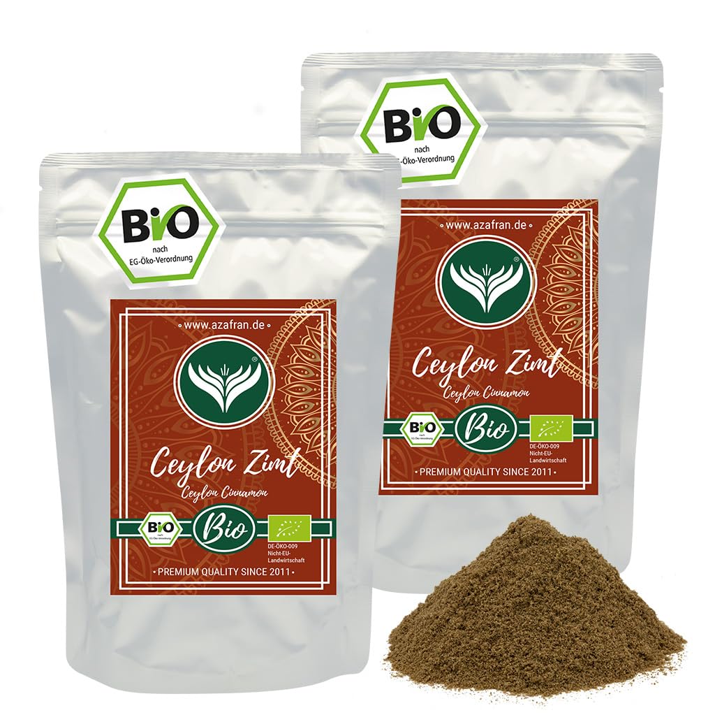 Azafran BIO Ceylon Zimt gemahlen, Zimtpulver mit geringem Cumarin, original aus Sri Lanka 1kg