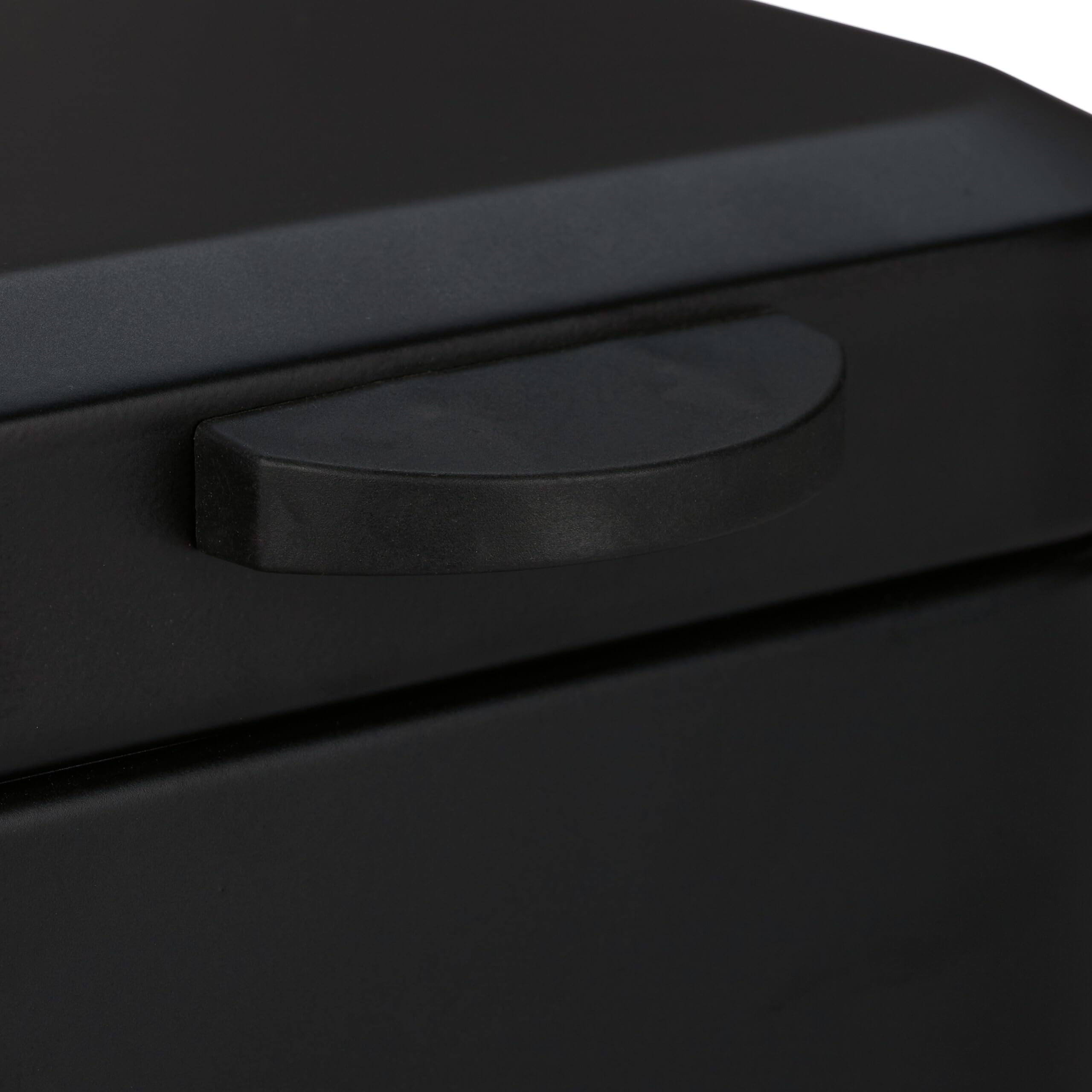 Relaxdays Cubo de Basura Baño 6 litros, Papelera Aseo Cierre Suave, Basurero Servicio, Bote Cuadrado Metal, Negro