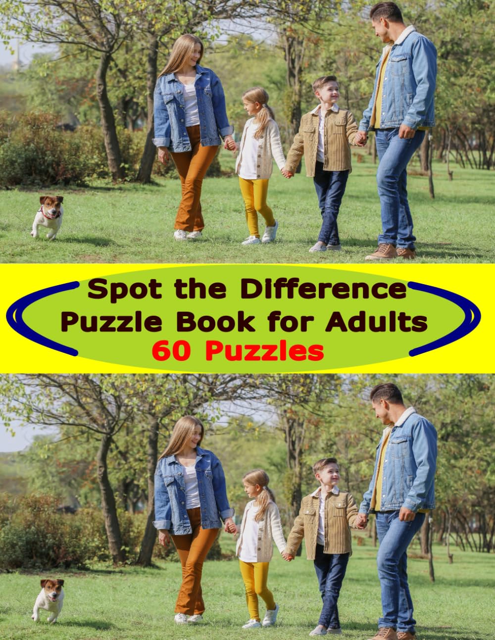 Spot the Difference Puzzle Book for Adults: 60 Puzzles, 5 Differences Each Page, Challenging, Medium to Hard