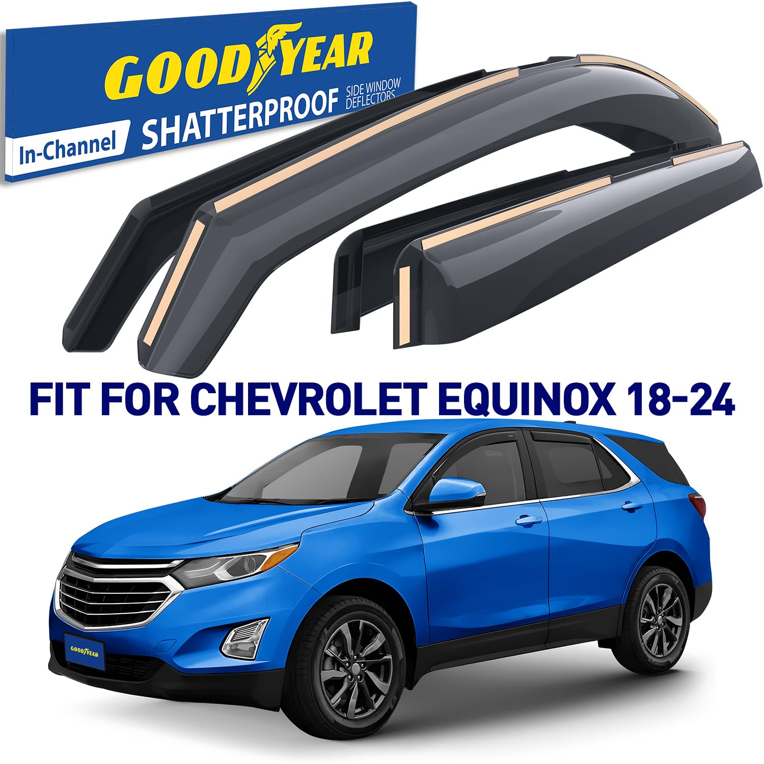 WellVisors Side Window Wind Deflector Visors - For Chevrolet Chevy