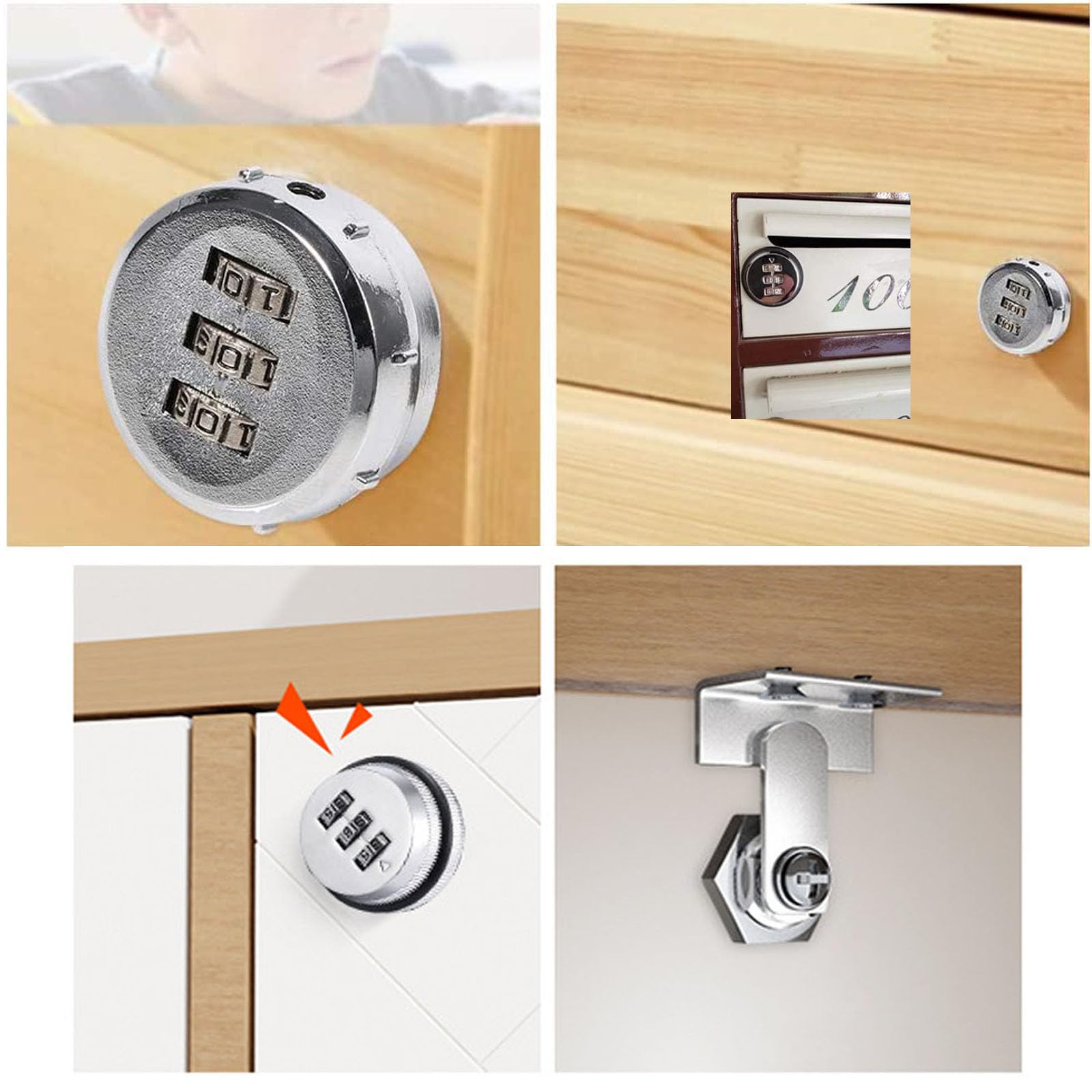2 Piezas Cerradura de Vombinación de Cajón, Codificada Contraseña, Combinacion Cam Lock, Cerradura de Buzón de Combinación, para Buzón de Cajón de Gabinete