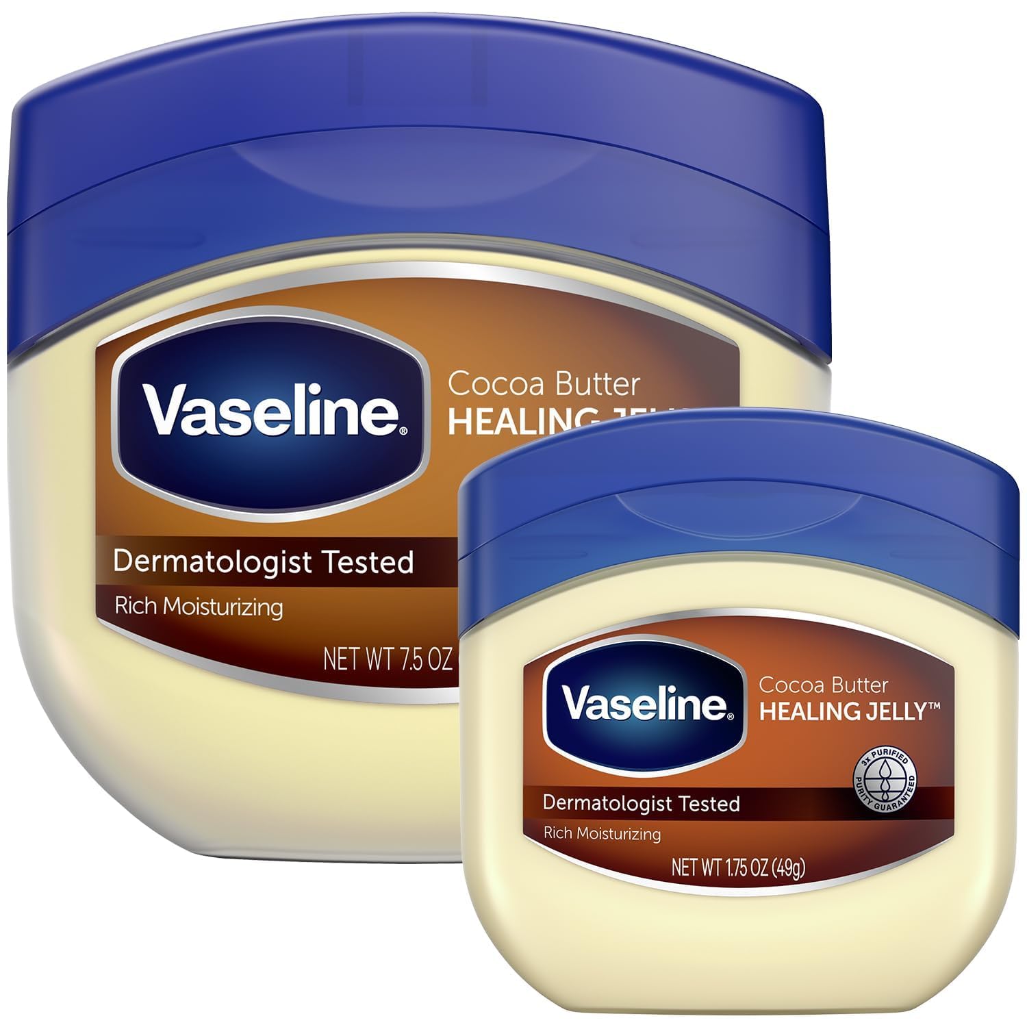 Vaseline Cocoa Butter Healing Jelly Variety Pack 2 Sizes 7 5 Oz 1 75 Oz Rich Moisturizing Ointment