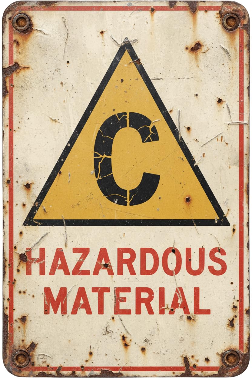 Wall Decor Cancerous Material Warning Sign Metal Sign 8x12Inch Clear Signage For S, Fences Vintage Signs Aluminum Plates Printed