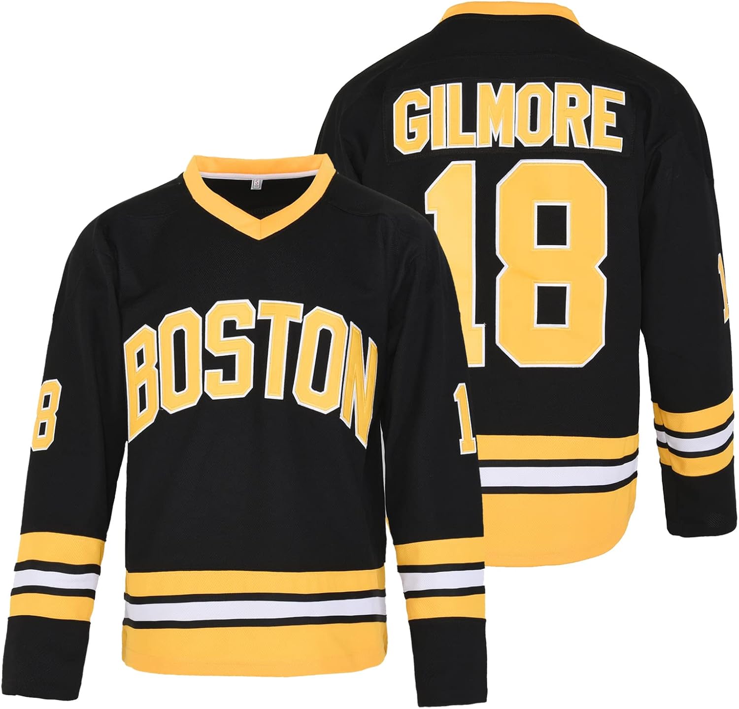 Happy Gilmore Jersey #18 Adam Sandler 1996 Movie Ice Hockey Jersey Stitched (Black,XXX-Large)