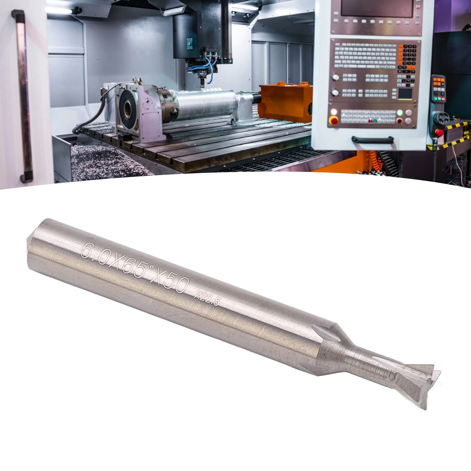 PerGar 50 Mm Schwalbenschwanz-Fräser, Hartmetall, 6 Mm Schaftdurchmesser, 4 Nuten, 50 Mm Länge, Universeller Schwalbenschwanzfräser (65°)