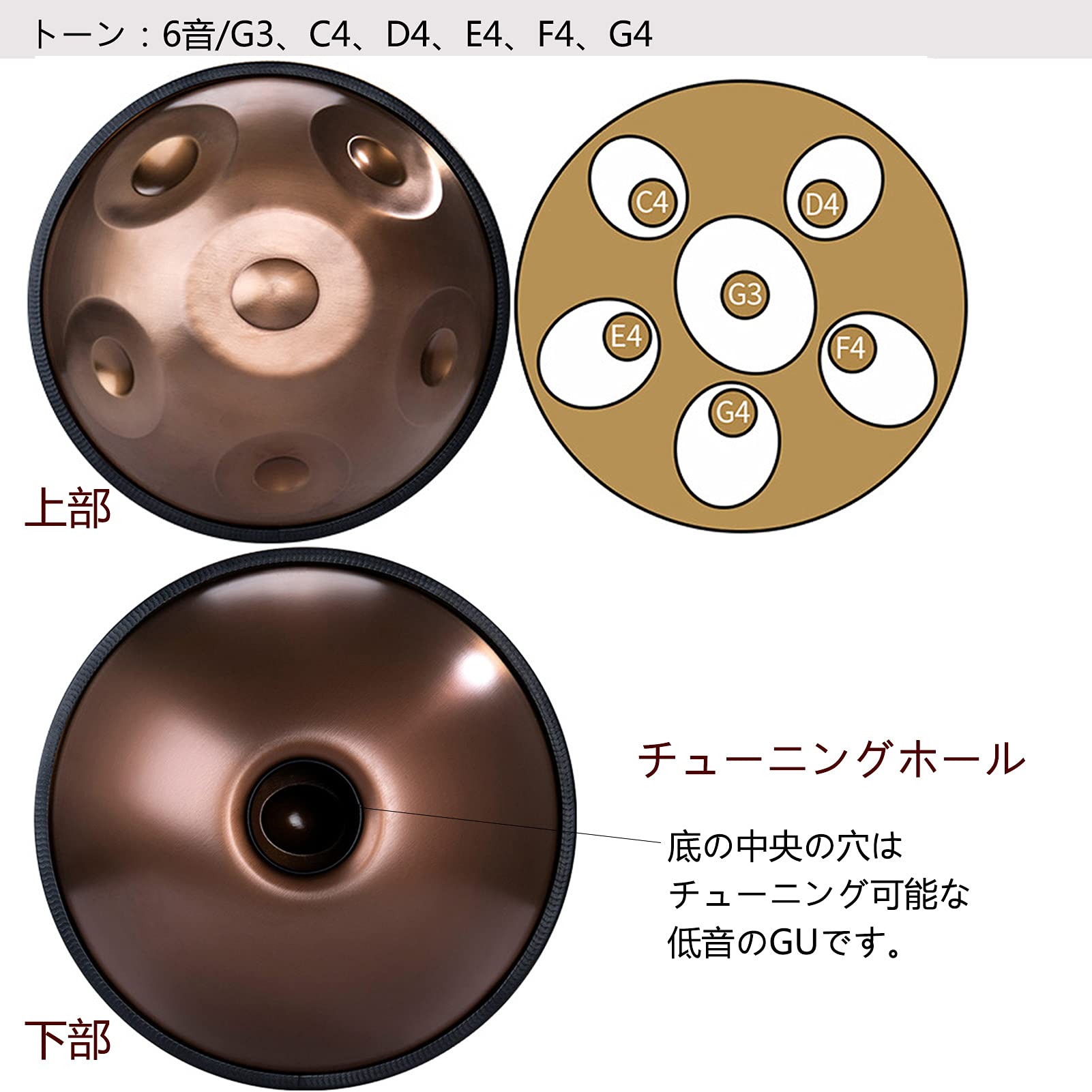 Amazon | GiDoKe ハンドパンドラム楽器 handpan drum