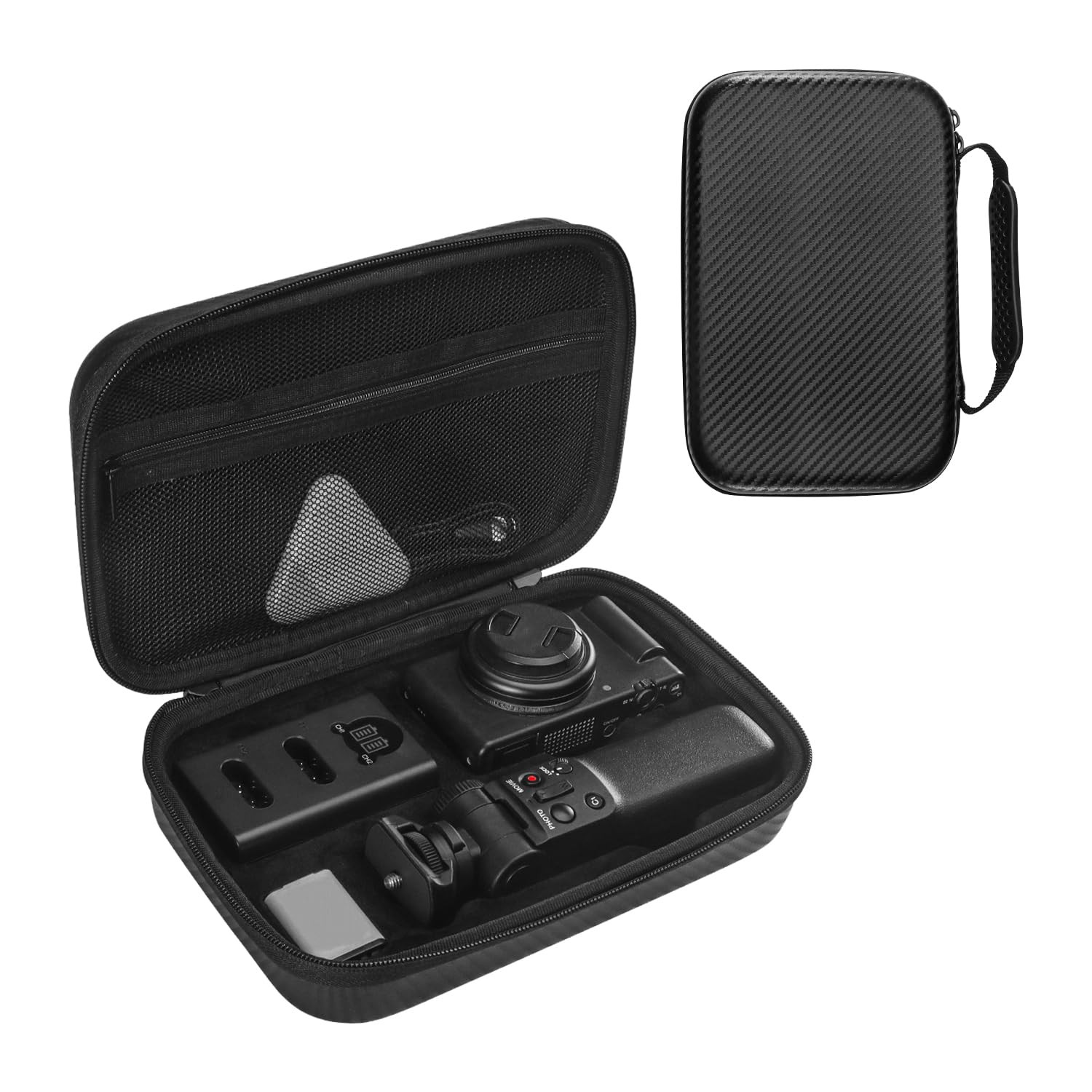 uconsmimo Hard EVA Protective Case for Sony ZV-1F/ZV-1/ZV-1 II Digital Camera, Waterproof Shockproof Travel Storage Box with Tripod & Accessory Compartments (Black)