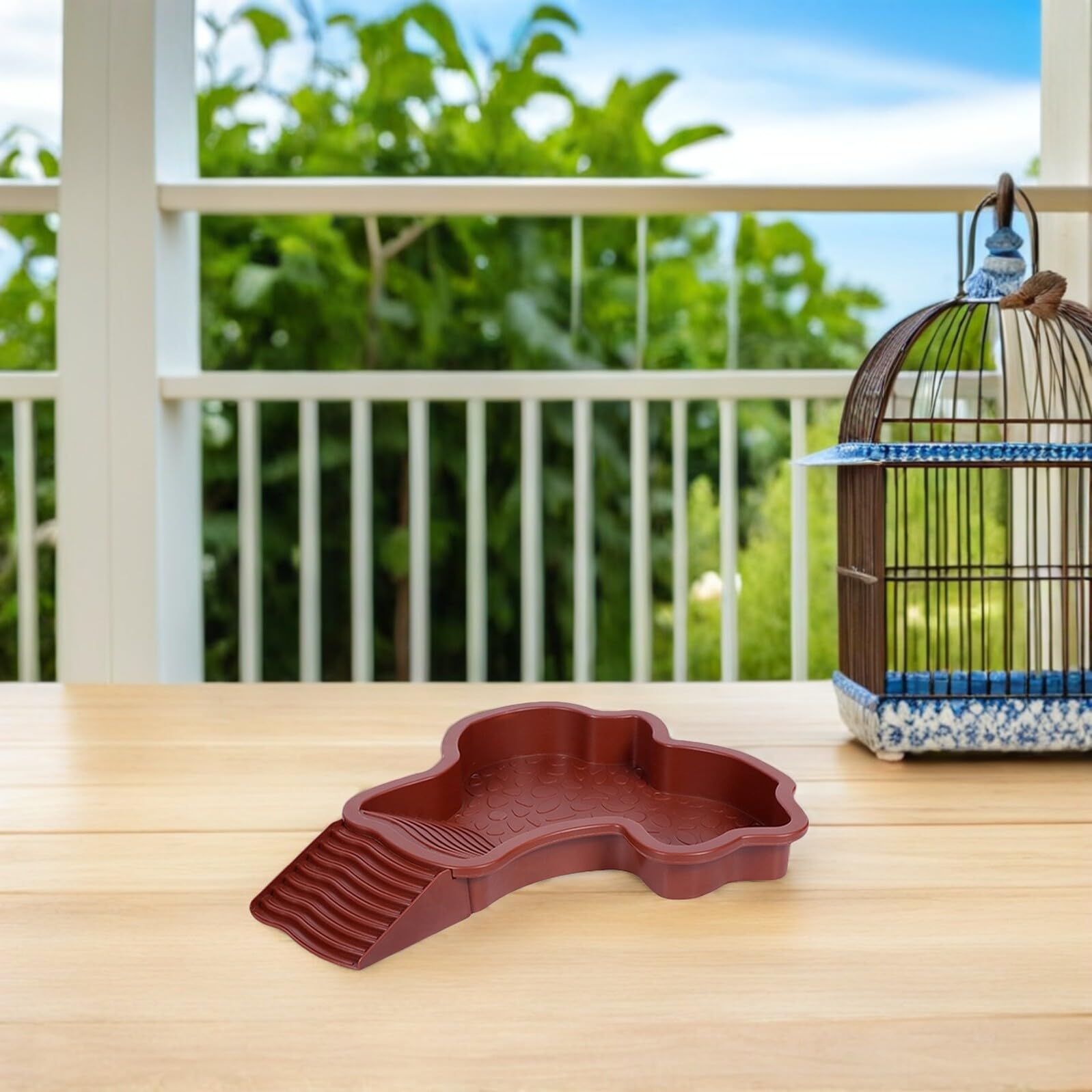 Piattaforma per Tartarughe con Rampa Antiscivolo 2 Pezzi | Plastica, Integrazione Area Cibo, per Rettili e Testuggini, Accessorio per Terrario