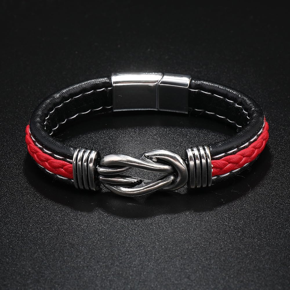 Lederarmband für Männer, einfache Twist geflochten
