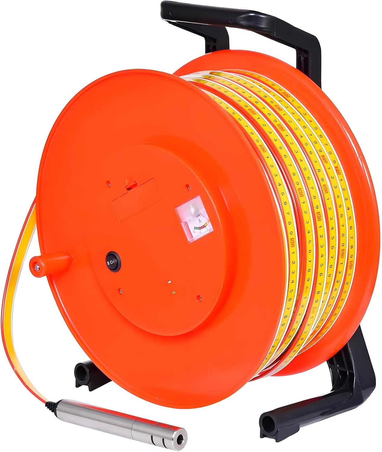 Portable Well Water Depth Gauge, 300m Water Level Meter with Stainless Steel Probe & Steel Tape, Ideal for Groundwater Measurement by Well Drillers & Repair Professionals