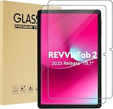 ProCase 2 Pack T-Mobile REVVL Tab 2 Screen Protector, 5G 2025 10.1" -Clear | Tempered Glass Film Guard, 9H Hardness, HD Ultra Clear, Bubble-Free, Scratch Resistant, Case-Friendly & Easy to Install