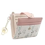 GAEKEAO Small Wallet for Women RFID Blocking Slim Bifold Floral Leather Card Holder with Zipper Pocket ID Window