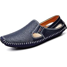 Men's Driving Shoes Leather Fashion Slipper Casual Slip On Loafers Shoes Men canvasmens Boat Loafer Flats Leather Gents Walking Trainers Shoes LPLFS8503-Be45 Blue