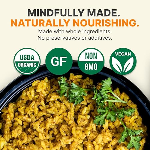 Miniatura 6 de Healthee Arroz integral orgánico, sin gluten, totalmente cocido y listo para comer, certificado orgánico USDA, sin OMG, apto para microondas