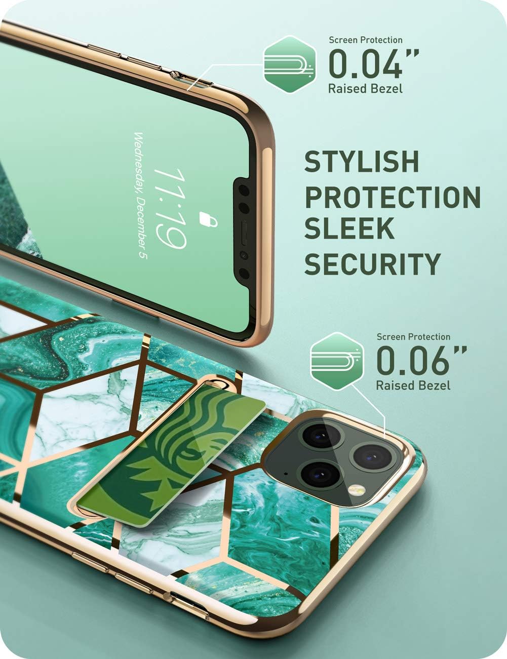 i-Blason Cosmo Wallet Slim Designer Wallet Case for Apple iPhone 11 Pro (2019), 5.8 Inch (Green)