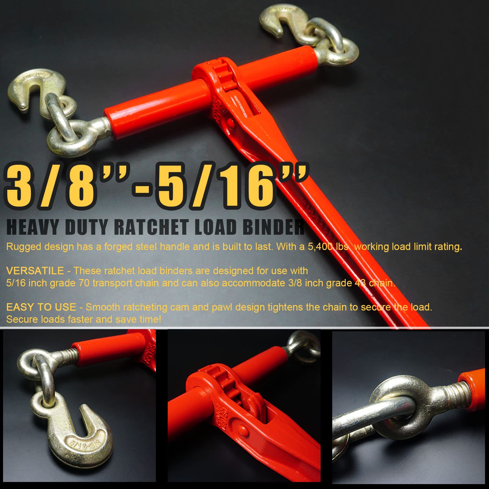 AYMMIC Load Binders - 5400 Lbs Ratchet Kit -2